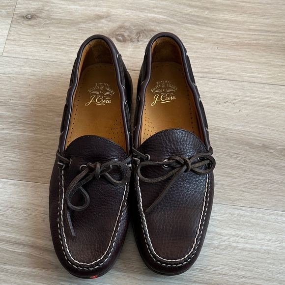 J. Crew Men\'s Dark Brown Leather Slip-On Loafers NWOB main image 4